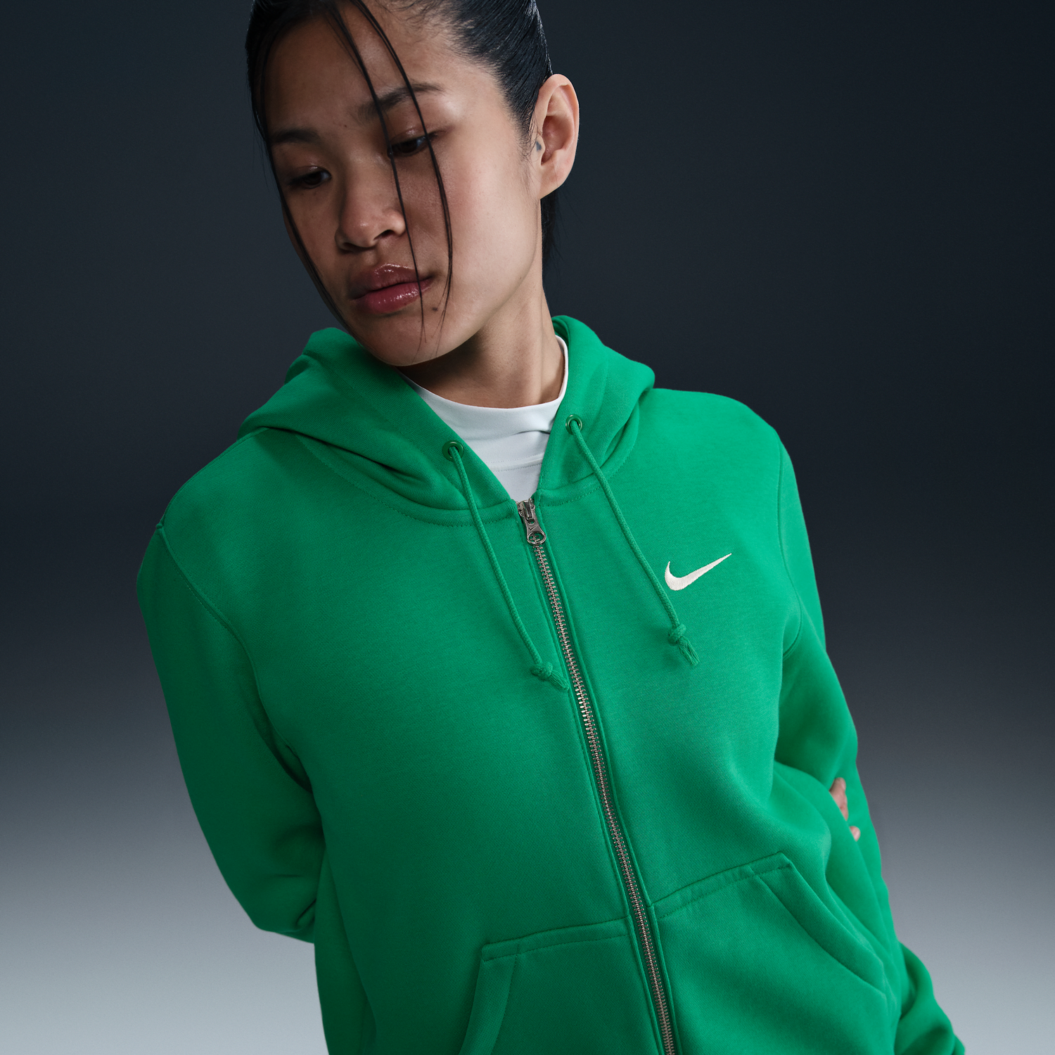 Суитчър Nike Nike Sportswear Phoenix Fleece Full-Zip Hoodie Зелено | HJ0995-324, 0
