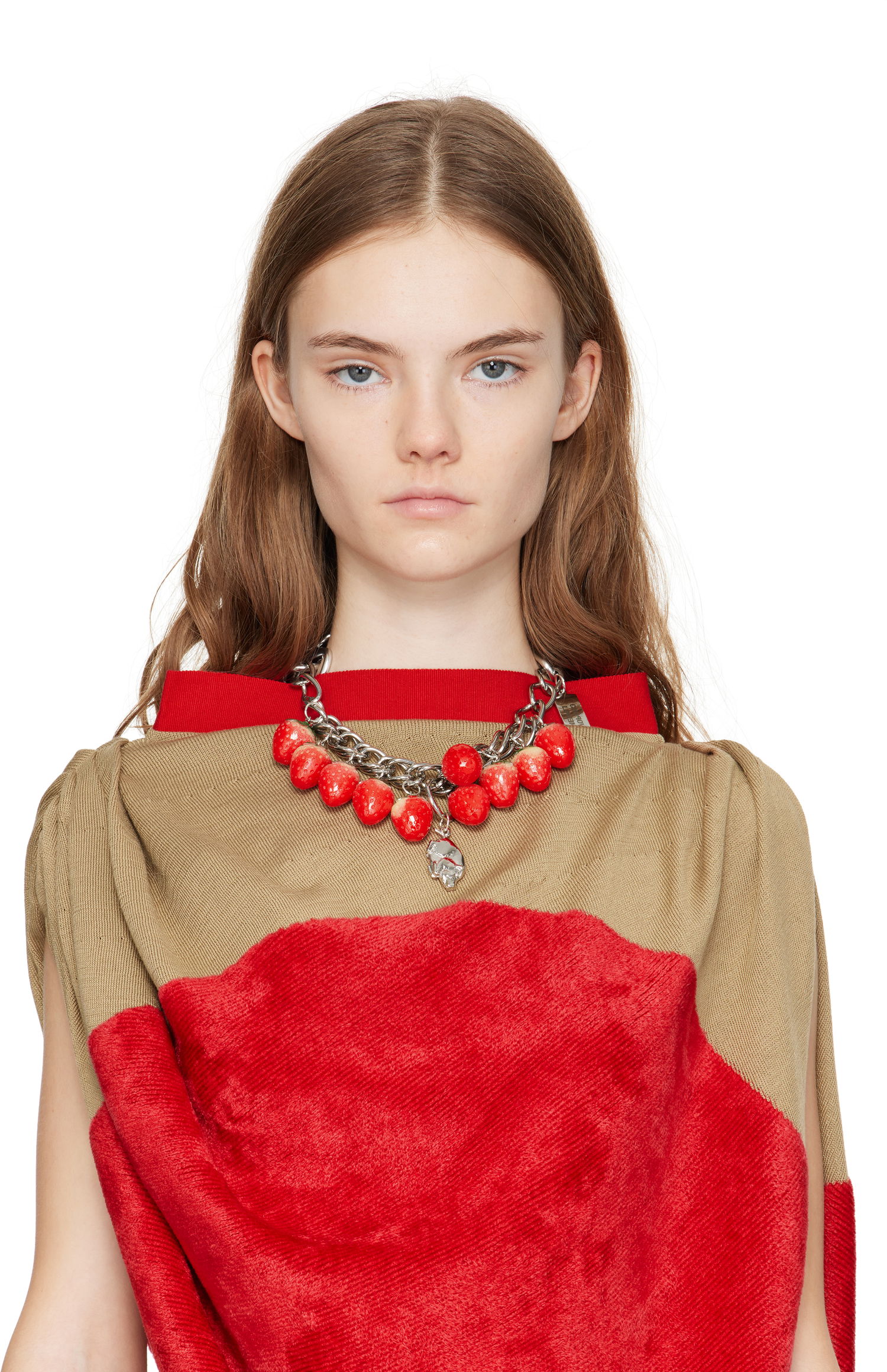 Колие Chopova Lowena Chopova Lowena Strawberry Piggy Chain Necklace Червено | 6598, 1