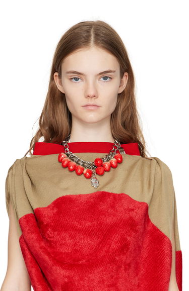 Колие Chopova Lowena Chopova Lowena Strawberry Piggy Chain Necklace Червено | 6598, 1