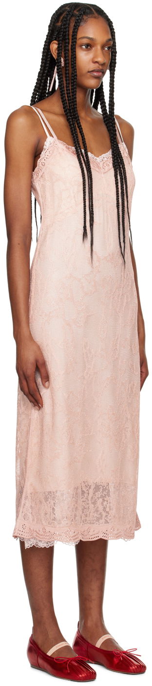Pокля Simone Rocha Simone Rocha Floral Lace Midi Slip Dress Розово | SHMK3 0645, 1