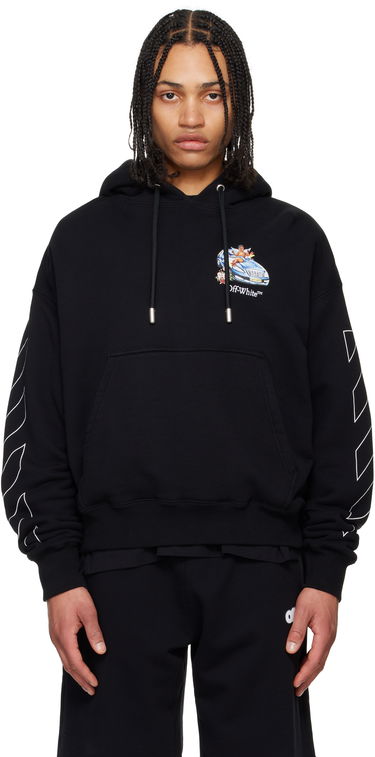 Суитчър Off-White Off-White Fresco Arrow Hoodie Черно | OMBB085S25FLE0051001, 0