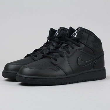 Кецове и обувки Jordan Air Jordan 1 Mid ''Black White'' Черно | 554724-034, 1