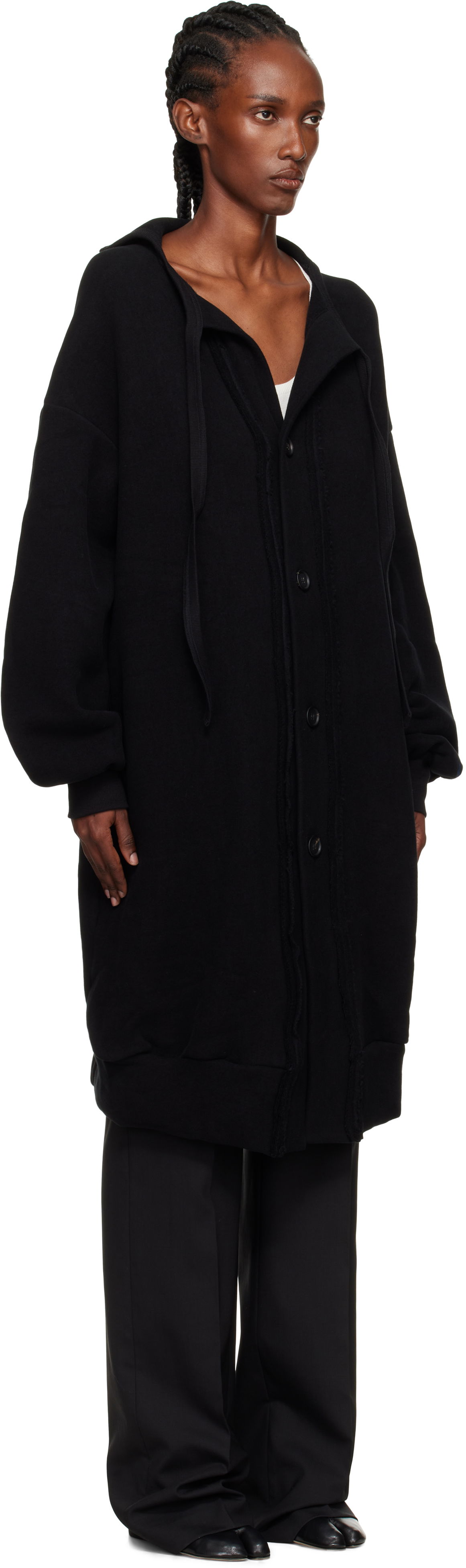 Яке Yohji Yamamoto YOHJI YAMAMOTO Jersey Twill Button Cardigan Черно | FM-T86-002, 1