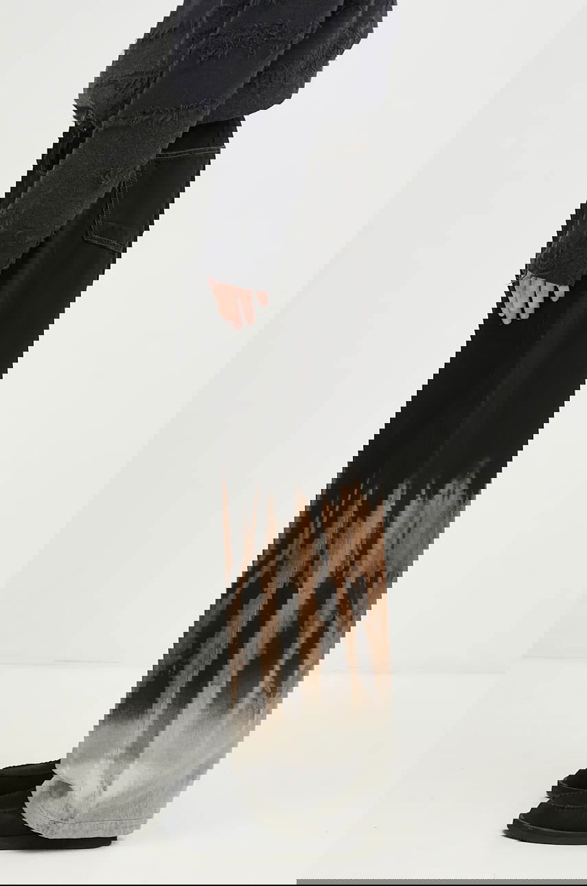 Дънки Rick Owens Rick Owens Geth Flame Effect Wide-Leg Jeans Многоцветен | DU02D2351.BSUN, 1