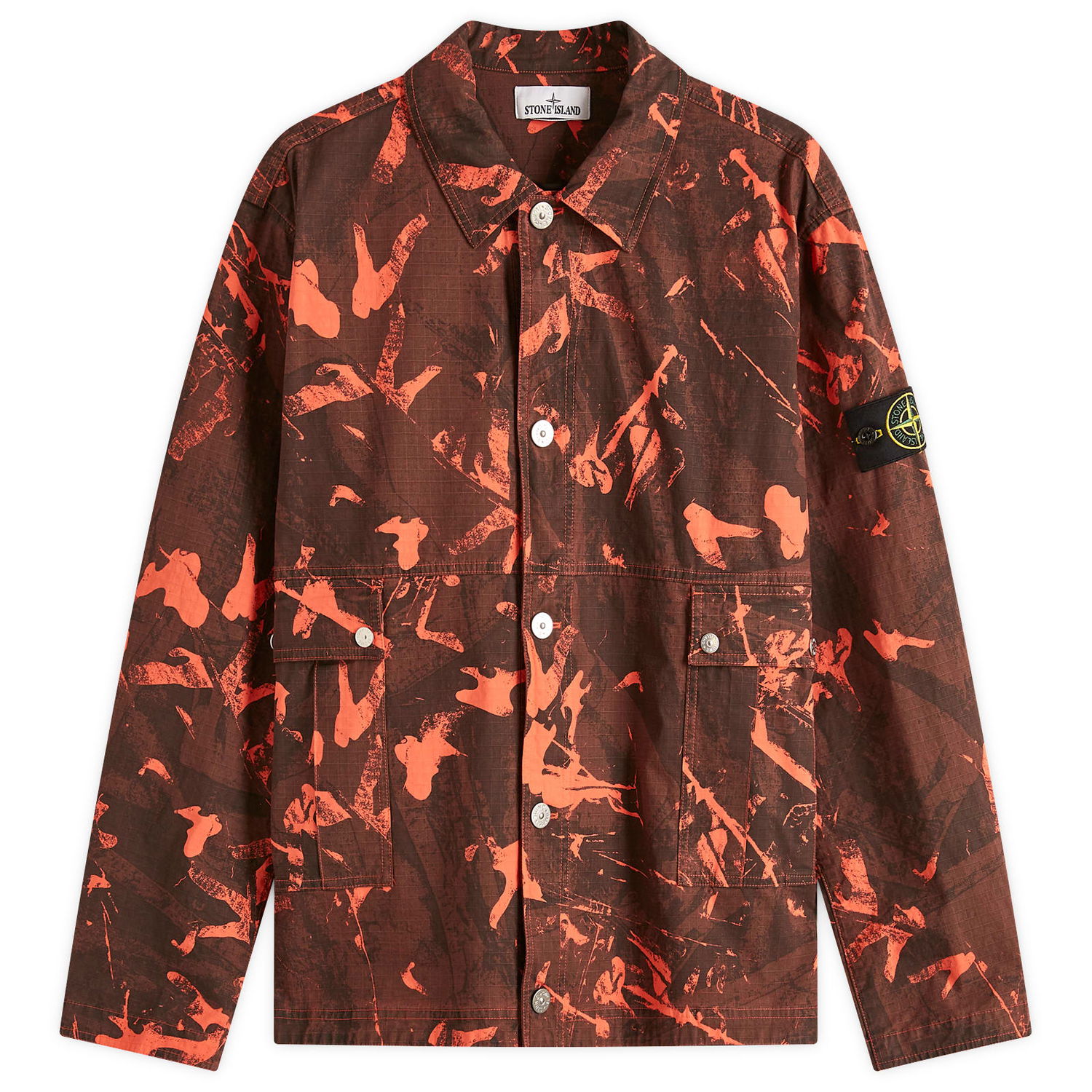 Яке Stone Island Scan Camo Ripstop-OVD Shirt Jacket, Size Large Оранжево
 | K1S151200026-V0029, 1