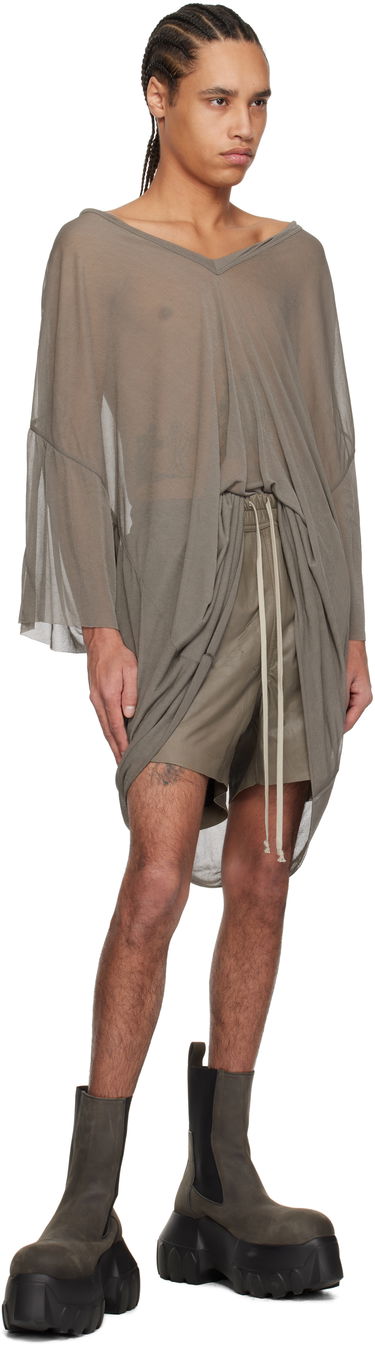 Тениска Rick Owens Rick Owens Hollywood Tommy V-Neck T-Shirt Сиво | RR01E5279 JCR, 4