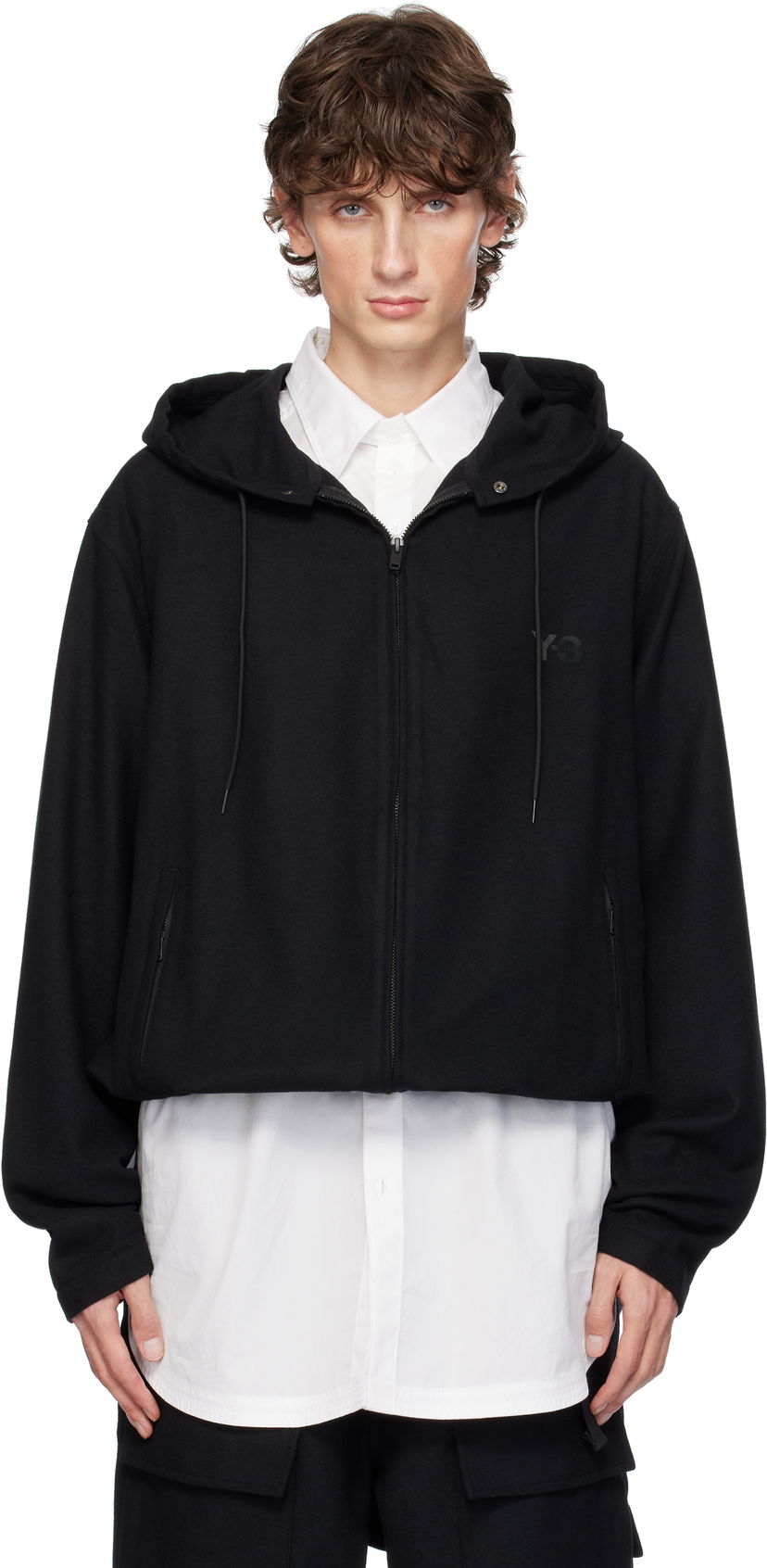 Яке Y-3 Flannel Hood Jacket Черно | IZ1881