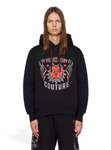 Суитчър Versace Jeans Couture Embroidered Hoodie Черно | E75GAIE03_ECF02E