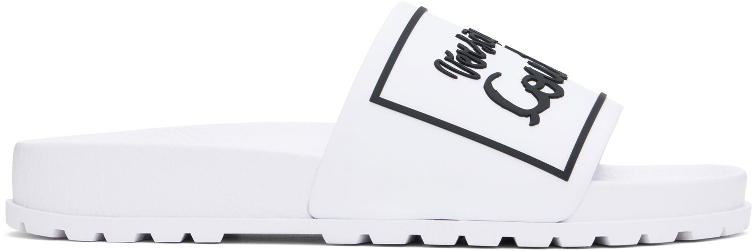 Кецове и обувки Versace Versace Jeans Couture Logo Shelly Pool Slides Бяло | E78VA3SQ2_E71352, 0