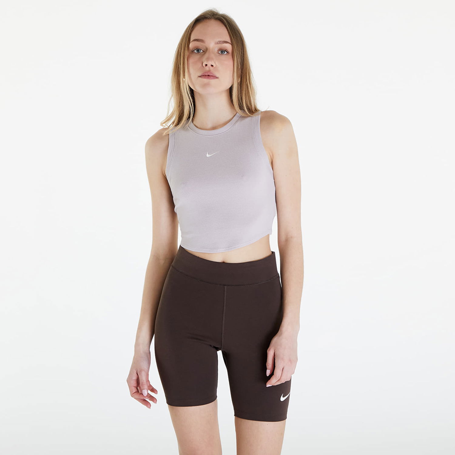 Потник Nike Sportswear Essentials Ribbed Cropped Tank Platinum Violet/ Sail Лилаво | FB8279-019, 0