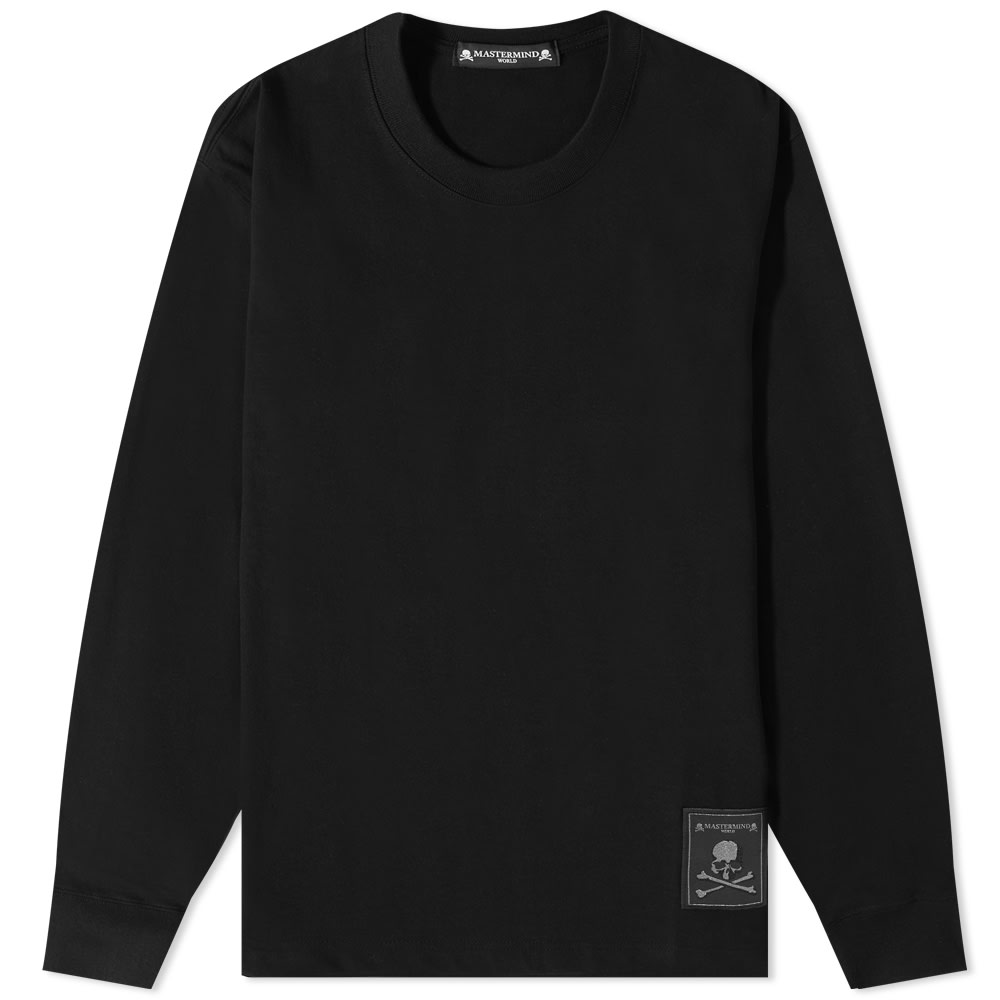Тениска Mastermind WORLD Long Sleeve Emblem Logo Tee Черно | MW22S09-TS031-BLK, 0