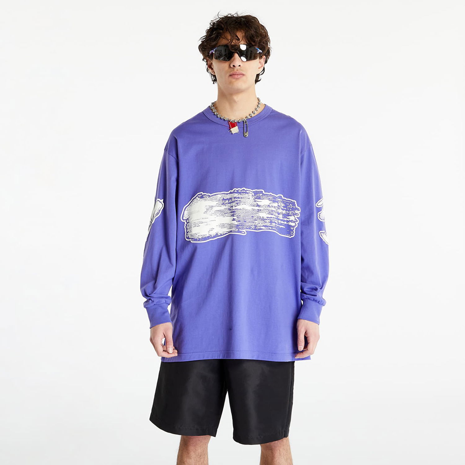 Тениска Y-3 Graphic Logo Long Sleeve Tee Лилаво | IA3113, 1