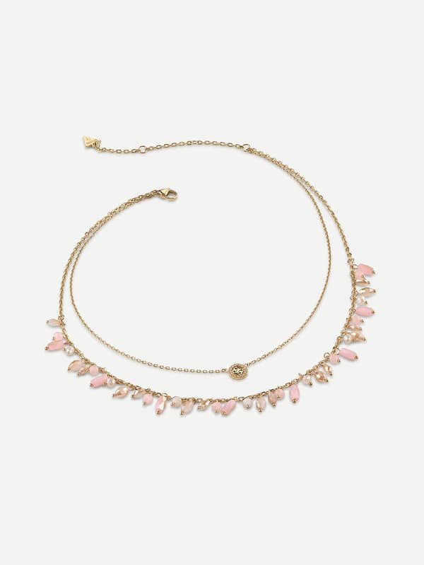 Колие GUESS Layered Necklace with Pink Beads and Charms Розово | JUBN04683JW, 0