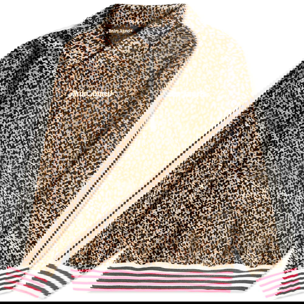 Суитчър Palm Angels Leopard Print Quarterzip Track Hoodie Кафяво | PMBD039F22FAB0027601, 0