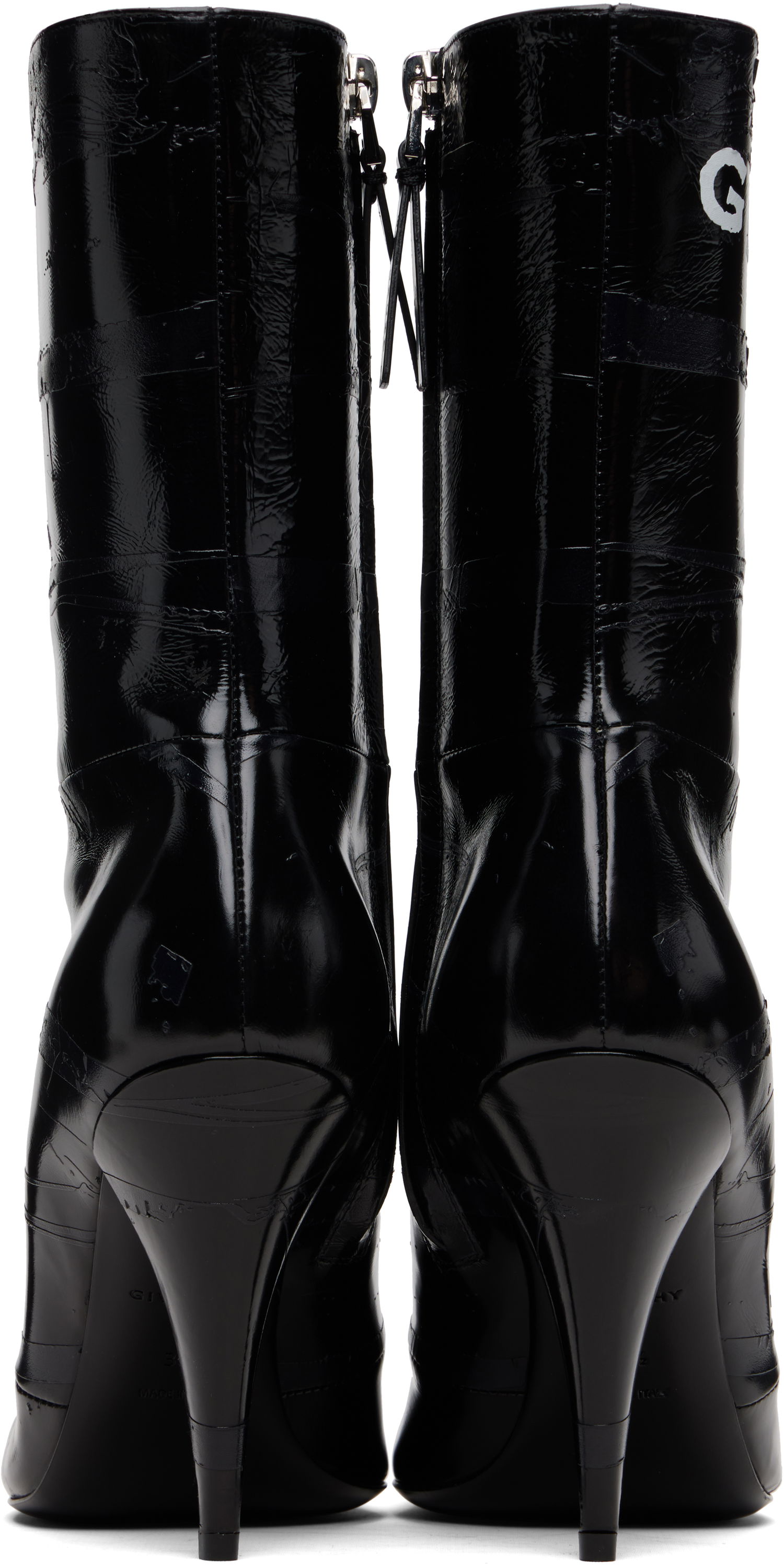 Кецове и обувки Givenchy Givenchy Sliced Square 'GIVENCHY' Tape Boots Черно | BE605FE2FQ001, 1