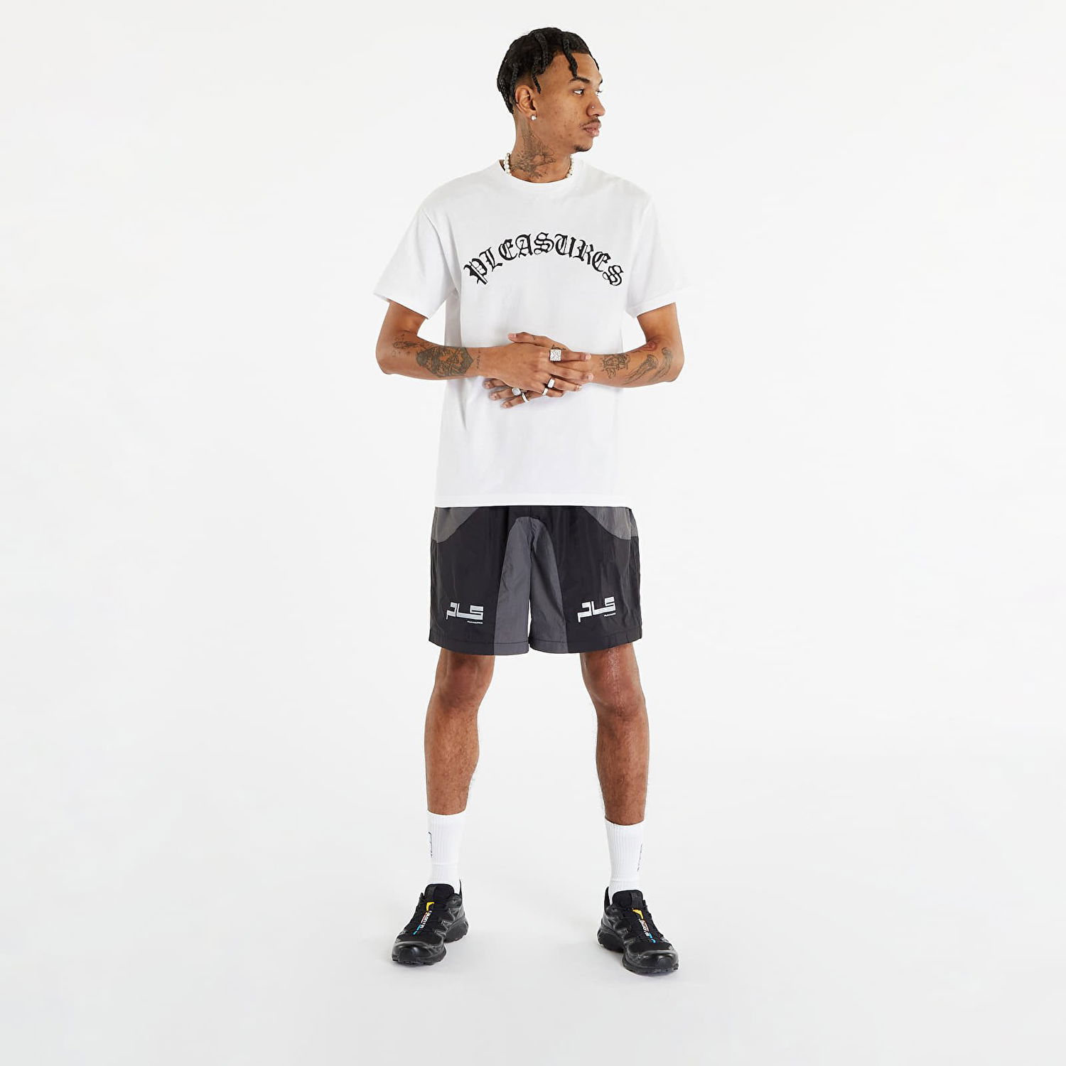 Тениска Pleasures Old E Logo T-Shirt Черно | P23SP063 WHITE, 0