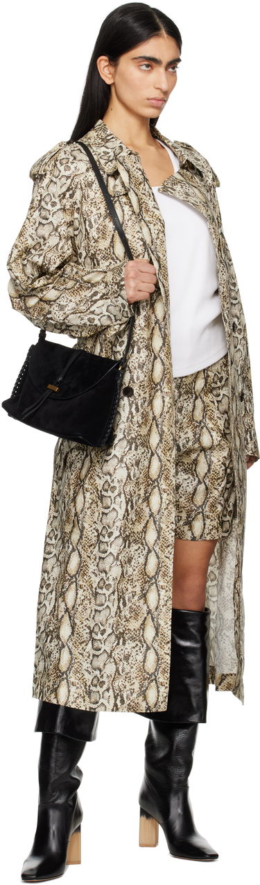 Тренчкот ISABEL MARANT Isabel Marant Freanne Snakeskin Trench Coat Бежово | MA0410FA-C1C01I, 3