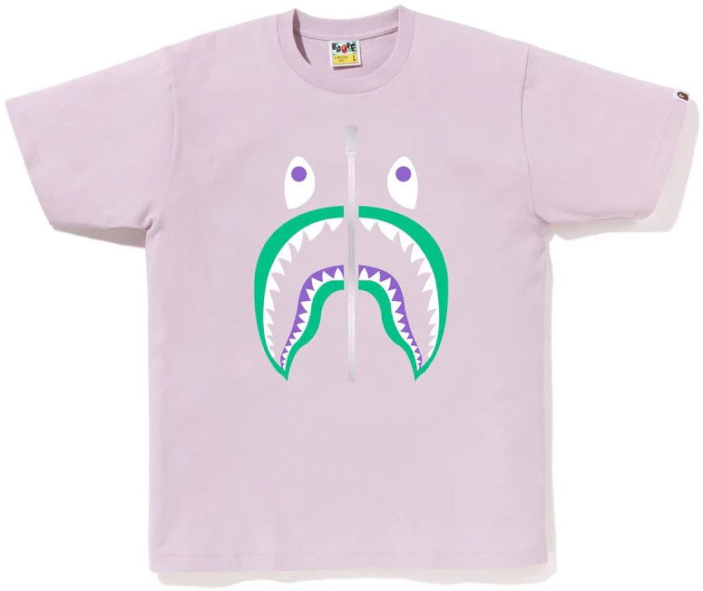 Тениска BAPE Bape Colors Shark Tee Лилаво | 001TEJ301018M-PUR, 0