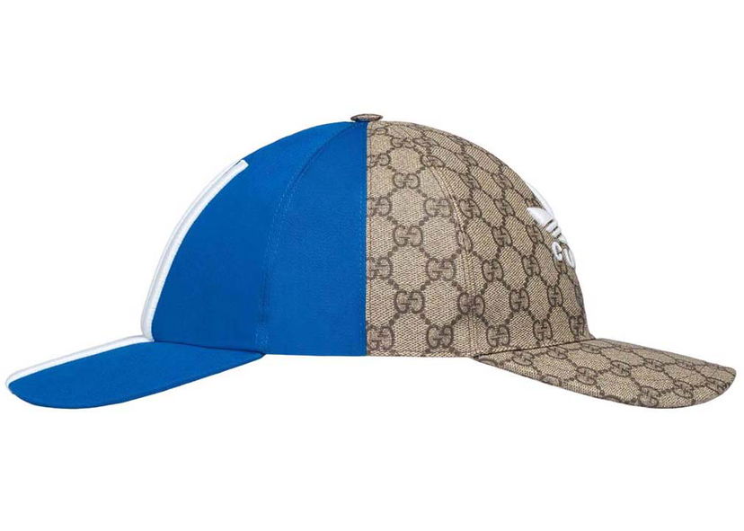 Шапка с козирка Gucci adidas x Double Sided Baseball Cap Blue/Beige Многоцветен | 719406 4HAST 9768