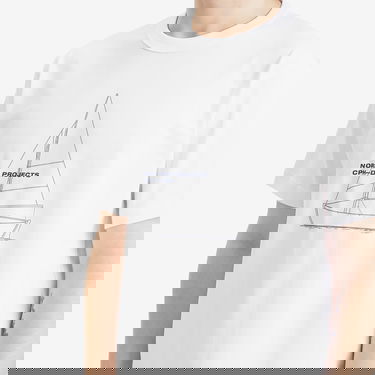 Тениска NORSE PROJECTS Holger Boat Print T-Shirt, Size Medium Бяло | N01-0677-0001, 5