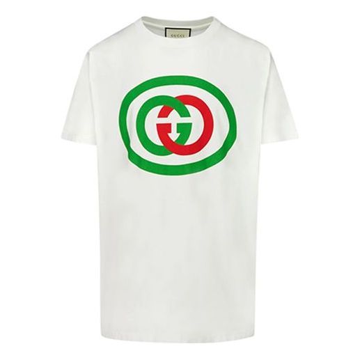 Тениска Gucci Oversize T-Shirt With Print Бяло | 565806-XJBAU-9037
