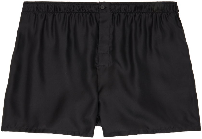 Боксерки ZEGNA Black Silk Boxers Черно | N3LE71760, 0