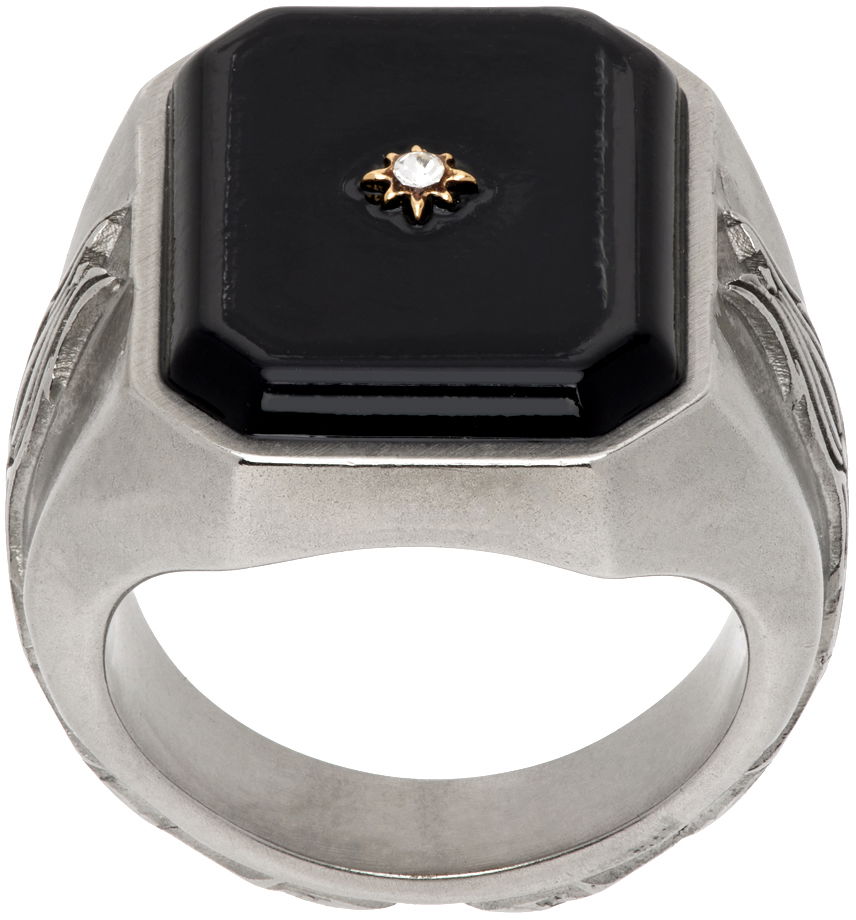 Пръстен Maison Margiela Enamel Signet Ring Сиво | SM1UQ0102 P6478, 0