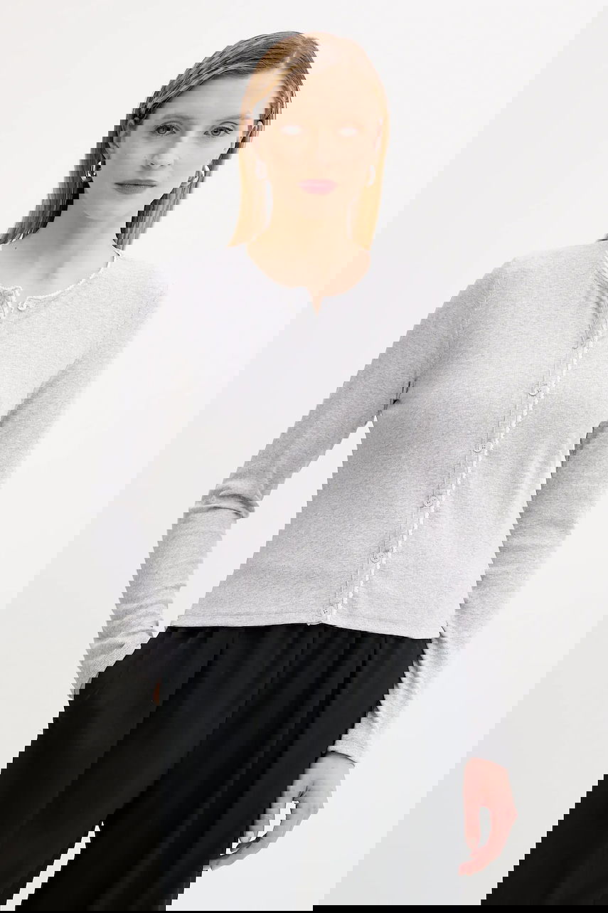 Пуловер Samsoe Samsoe SAJUNE Ribbed Long Sleeve Cardigan Сиво | F25200034, 0