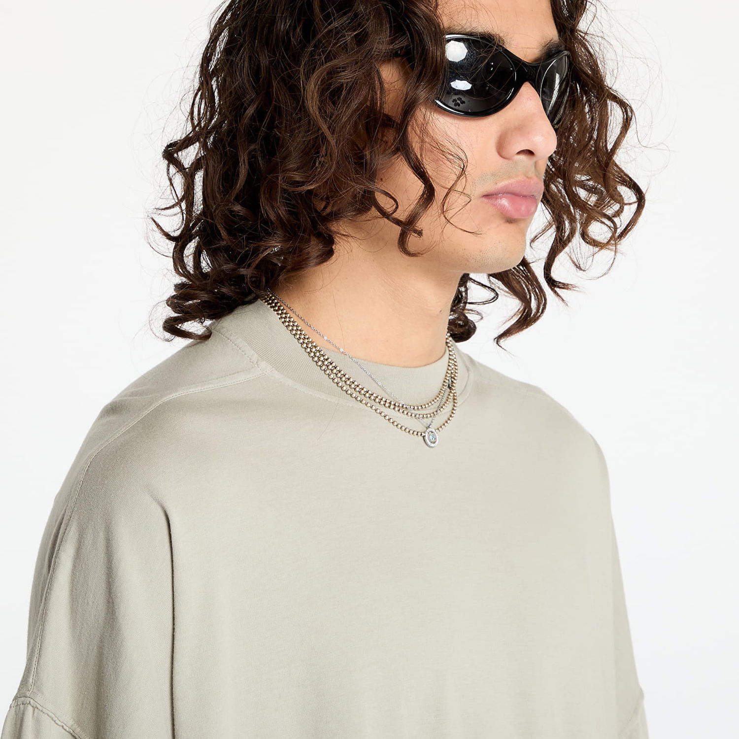 Тениска Rick Owens DRKSHDW Knit Tommy T-Shirt Pearl Universal Бежово | DU02D2259 RN 08, 1