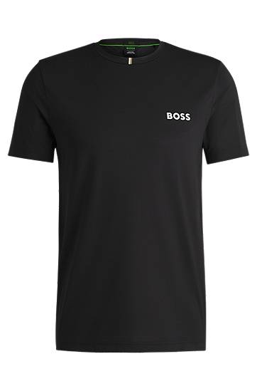 Тениска BOSS Moisture-Wicking Active Piqué Tee Черно | 50533794, 0