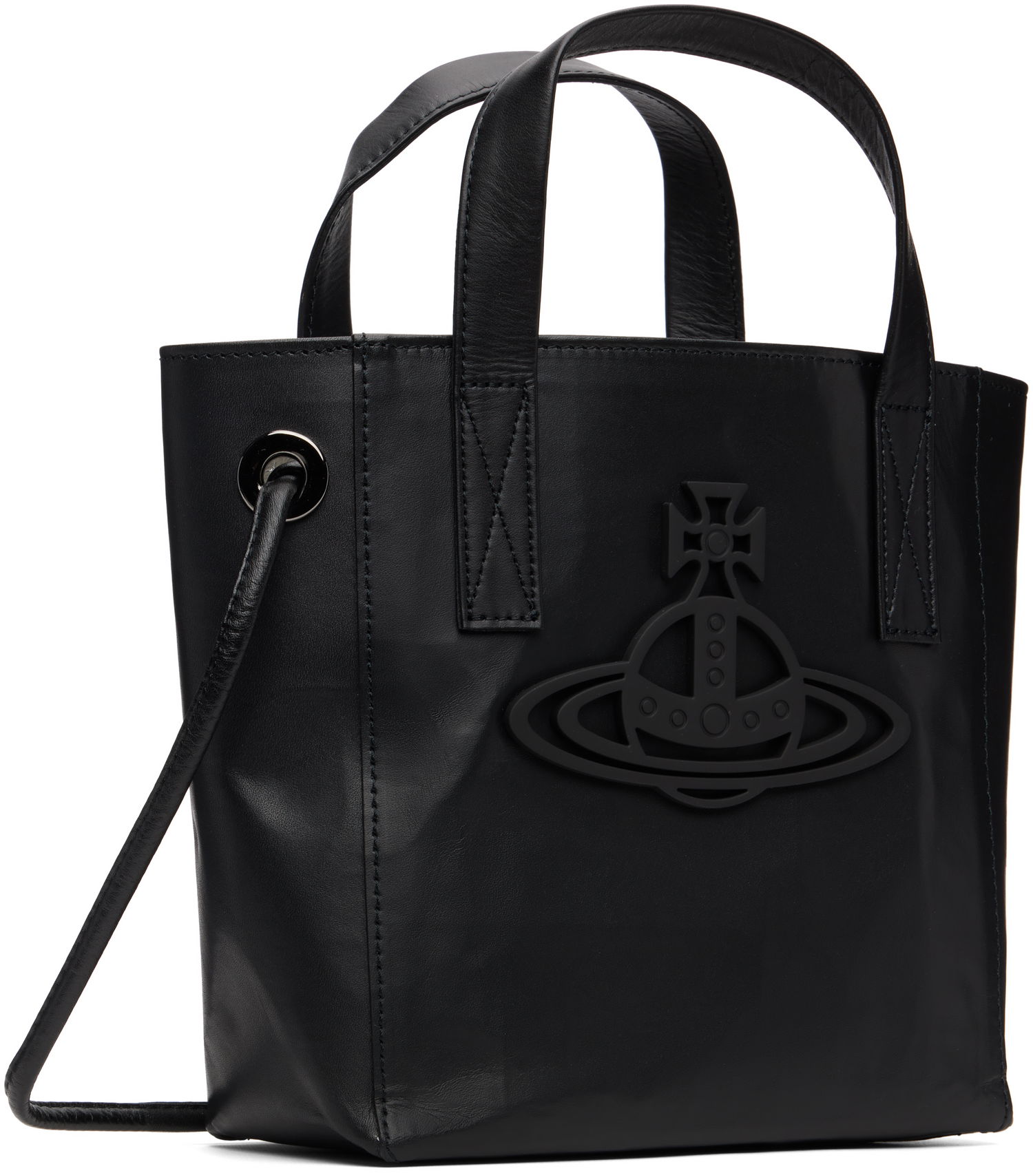 Голяма пазарска чанта Vivienne Westwood Vivienne Westwood Sarah Small Leather Tote Черно | 4D030006U-L00AN-, 1