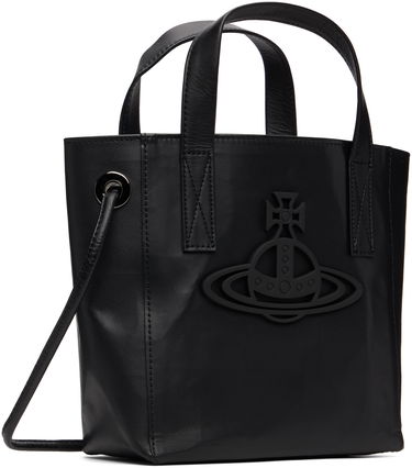 Голяма пазарска чанта Vivienne Westwood Vivienne Westwood Sarah Small Leather Tote Черно | 4D030006U-L00AN-, 1