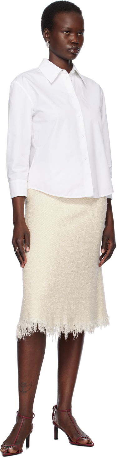 Риза Jil Sander Cropped Button-Up Shirt Бяло | J02DL0205_J45002, 3