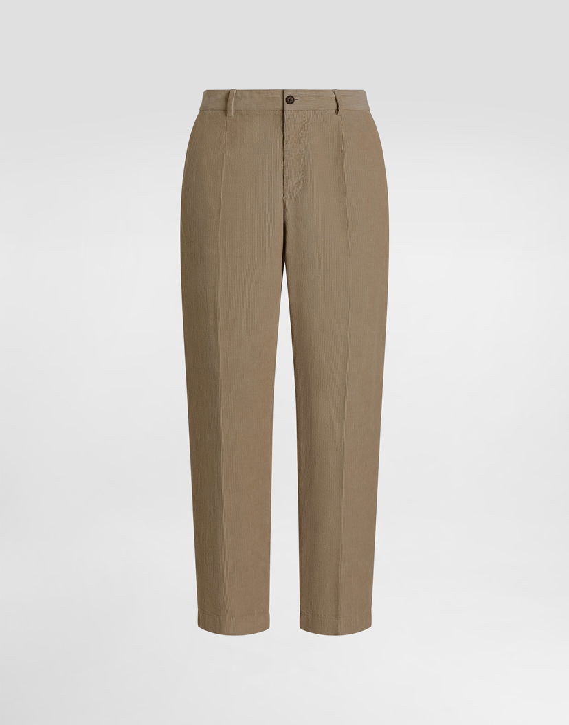 Панталони Dolce & Gabbana Dolce & Gabbana Garment-Dyed Velvet Trousers Бежово | GP03JTG8NN7M0131