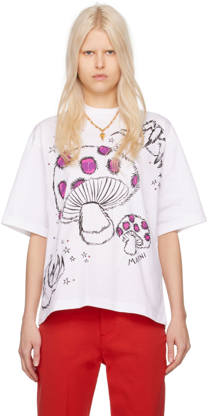 Тениска Marni SSENSE x  T-Shirt Бяло | HUMU0223PY USCW10, 0