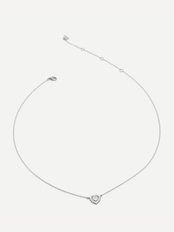 Колие GUESS Silver Tone Heart Pendant Necklace Металик | JSBN04459JW, 0