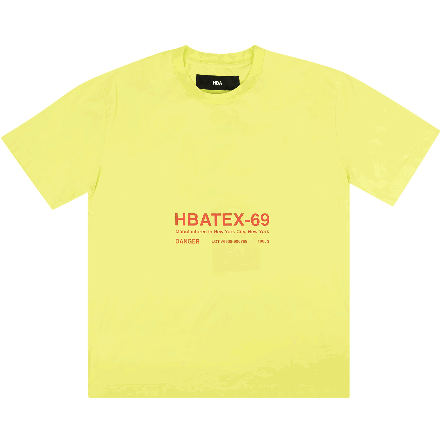 Тениска Hood By Air HBATEX T-Shirt Жълто | 2835 100000103HSST LIME, 0