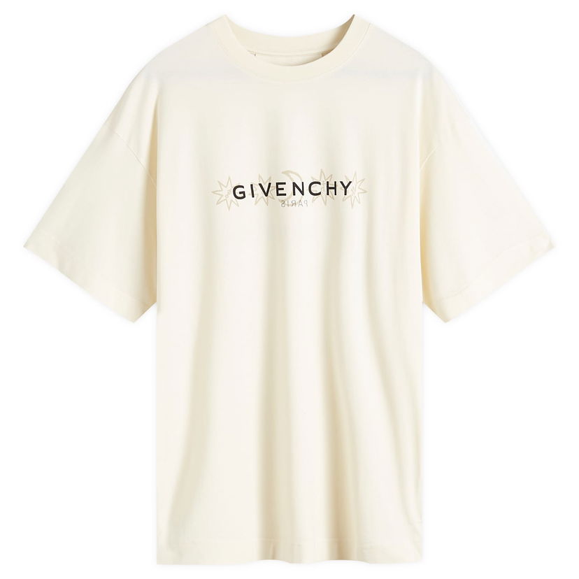 Тениска Givenchy Tarot Logo Graphic T-Shirt Ivory Small Бежово | BM71JA3YN0-105