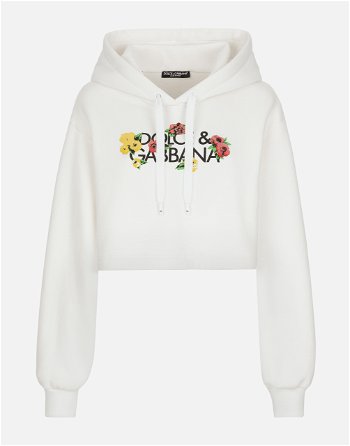 Dolce & Gabbana Cropped Sweatshirt With Flower Print F9R58ZGDCBGW0111