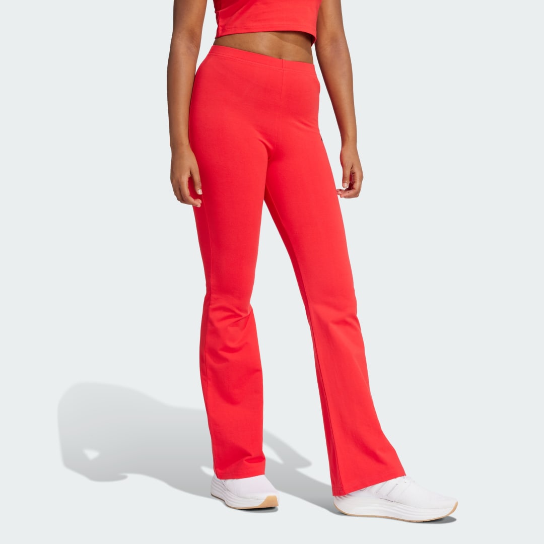 Спортни панталони adidas Performance Essentials Small Logo Flared Leggings Червено | JD3074, 1