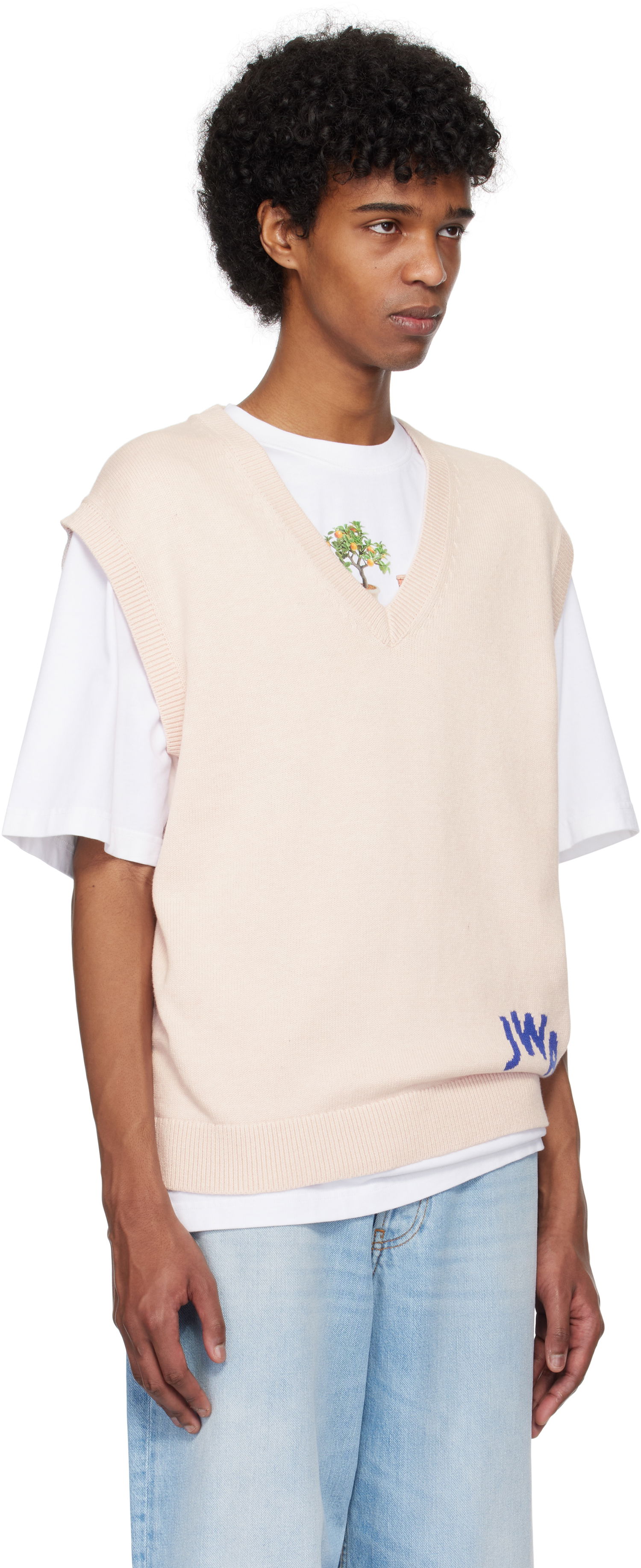 Жилетка JW Anderson JW Anderson 'JWA' V-Neck Knit Vest Розово | KW1349-YN0398, 1