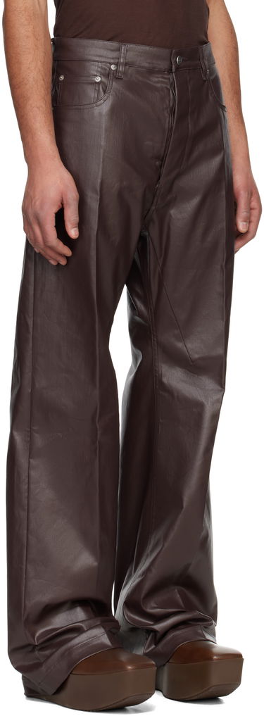 Панталони Rick Owens Rick Owens Hollywood Geth Leather Trousers Зелено | RU01E5333 SCT, 4