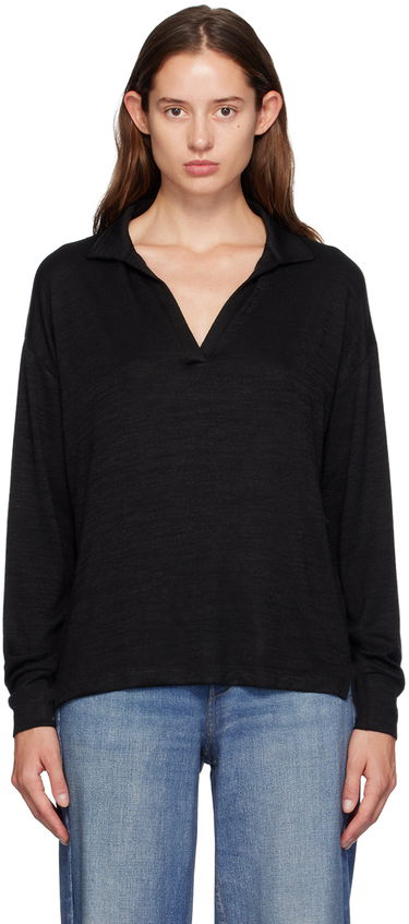 Пуловер rag & bone Rag & Bone Knit V-Neck Polo Черно | WCC24FT021JY21, 0