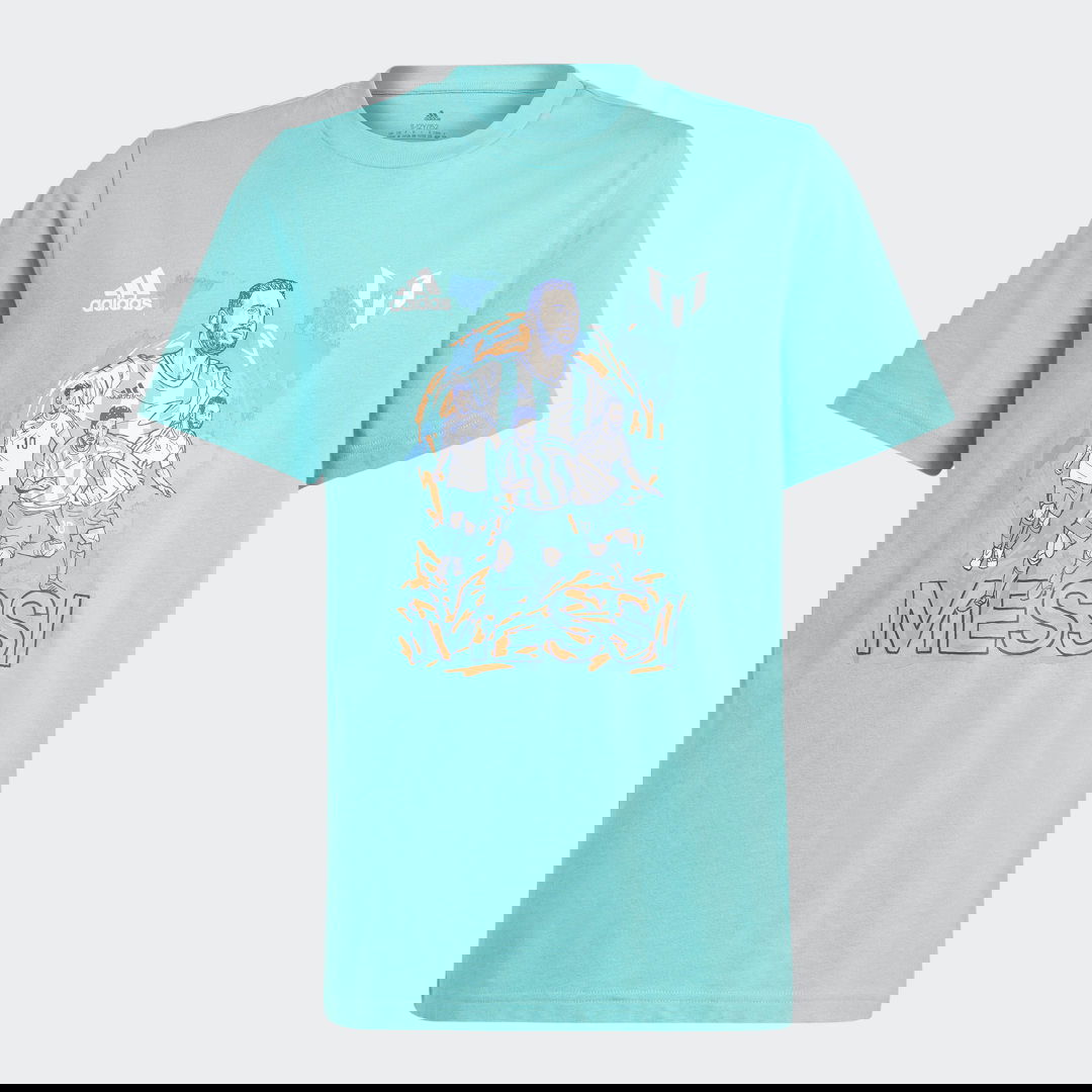 Тениска adidas Originals Messi Football Graphic Tee Тюркоазено | HY8705, 0