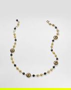 Dolce & Gabbana Sicily 18K Yellow Gold, Black Sapphires & Jade Necklace