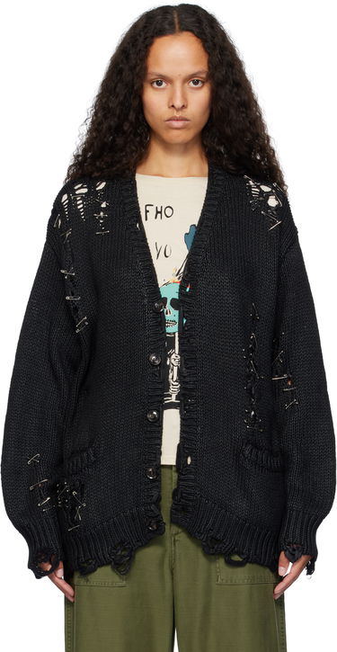Пуловер R13 R13 Distressed Boyfriend Cardigan Черно | R13WY249 Y170A, 0