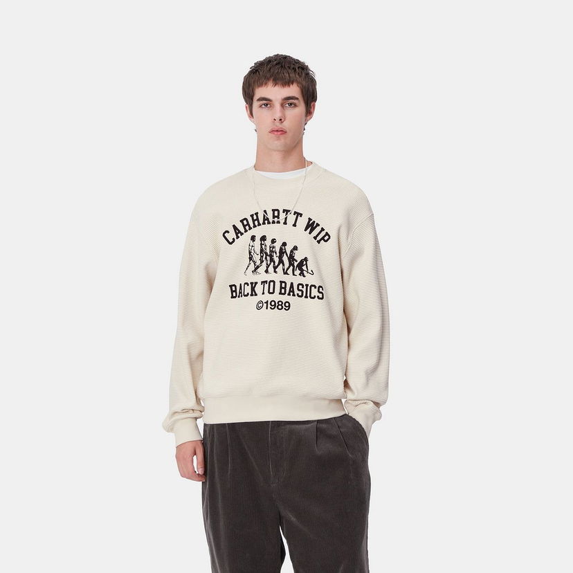 Суитчър Carhartt WIP Men's Natural Back to Basics Graphic Sweatshirt Бежово | I034040_9