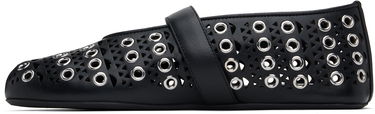 Кецове и обувки Alaïa ALAÏA Vienne Lambskin Eyelets Ballerina Flats Черно | AA3A029CK277, 2