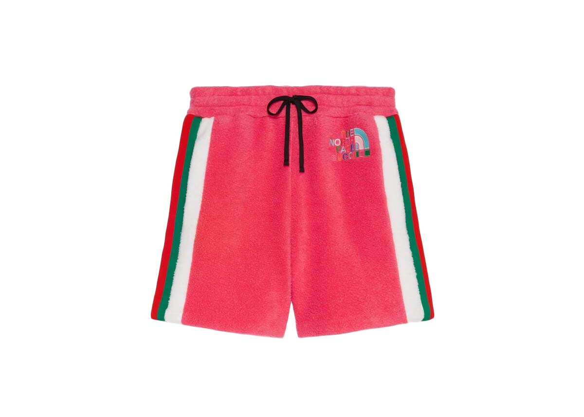 Къси панталони Gucci The North Face x Fleece Shorts Dark Pink Розово | 673725 XJDUC 5554, 0