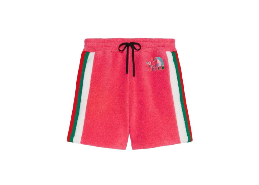 Къси панталони Gucci The North Face x Fleece Shorts Dark Pink Розово | 673725 XJDUC 5554